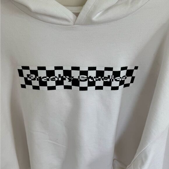 Brashy Studios Checkered Logo Cropped Hoodie Medium - Picture 2 of 6